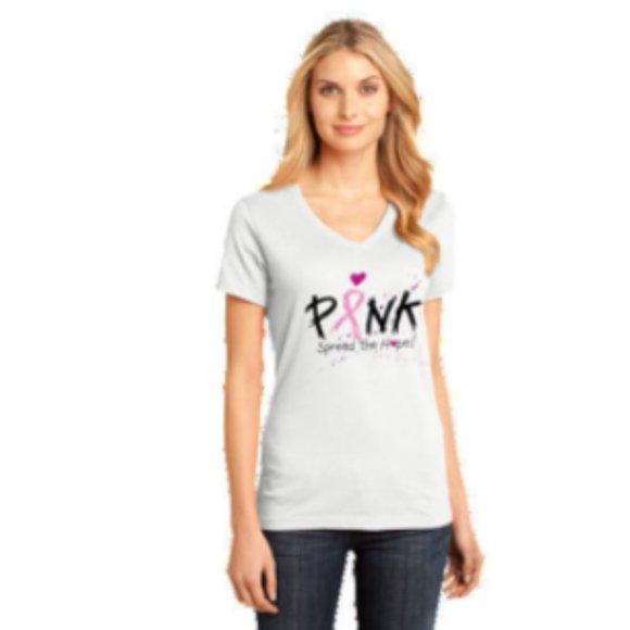 BreastCancer Awareness Womens V-Neck Tee - Picture 2 of 2